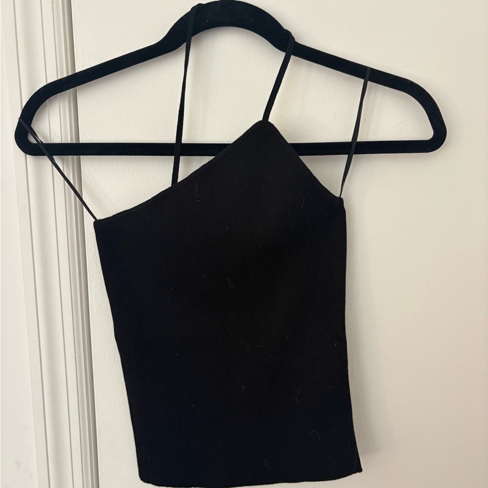 Zara Black Asymmetrical Tank Top